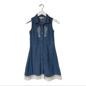 Wallflower Girls Denim Lace Dress